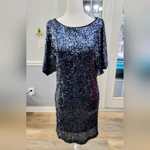 Cache Sparkling Blue Sequin Dress